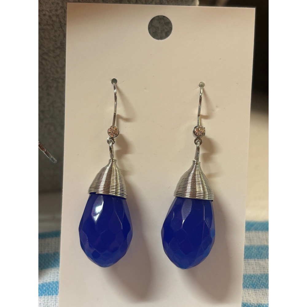 #22. Vibrate Blue Teardrop Dangle Earrings